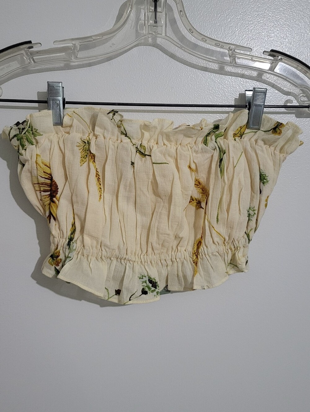 H&M Yellow Floral Bandeau Top Size XS/S